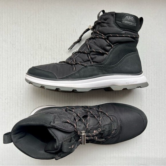 Ryka Brea Black Cold Weather Hi-Top Sneaker Booties w/ Plush Fit Women Size 8.5 - Picture 12 of 13